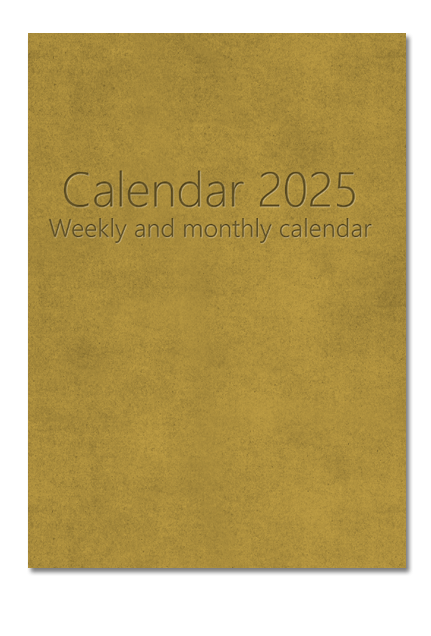 Calendar 2025, paperback, Cover